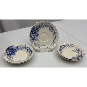 Clarice Cliff Harvest Dip Bowls 4 + Saucer A J Wilkinson England